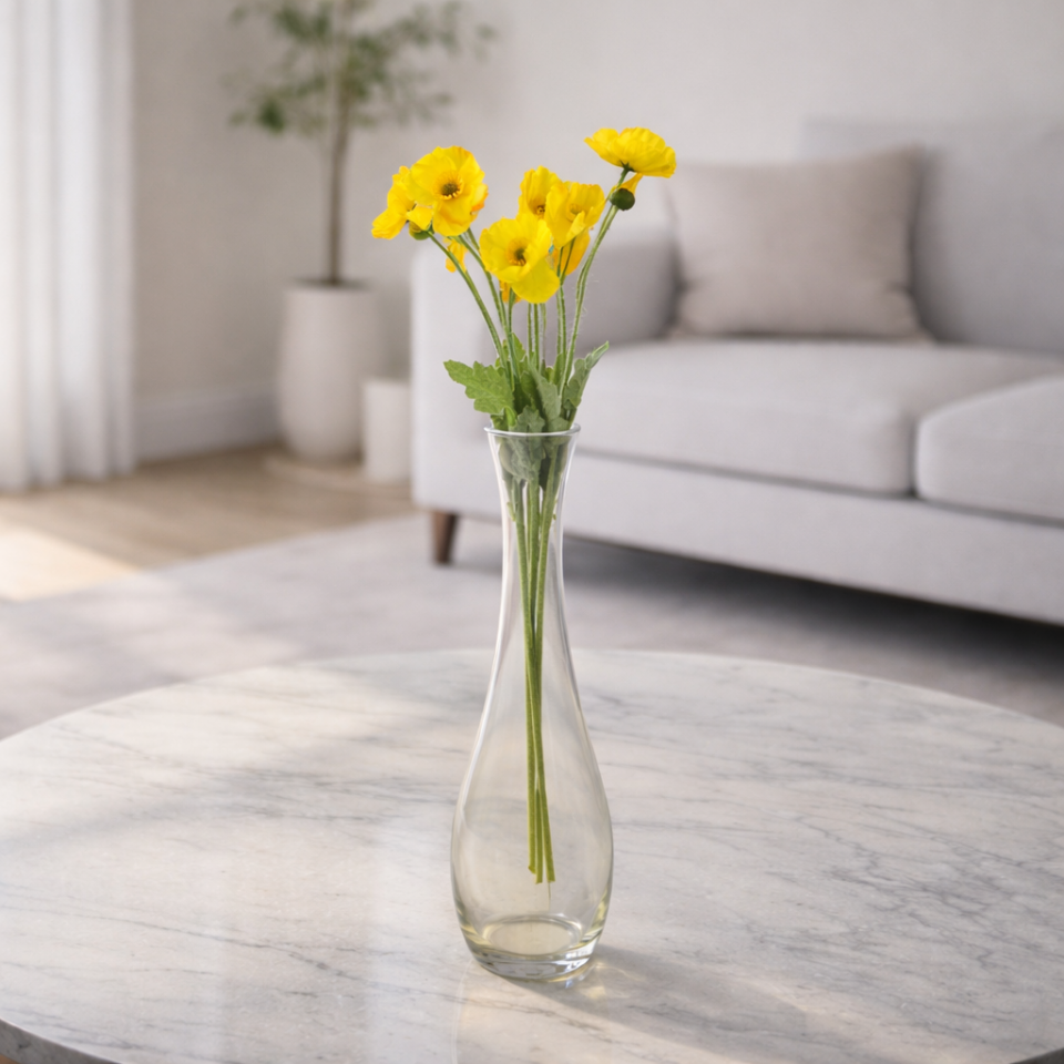 Yapay Çiçek 4lü Gelincik Dalı 60 cm Sarı