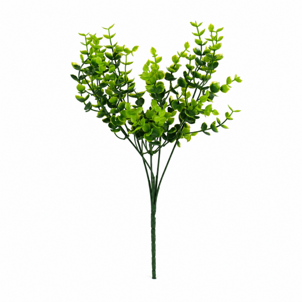 5 Dal Plastik Okaliptus Demeti 32 cm Yeşil