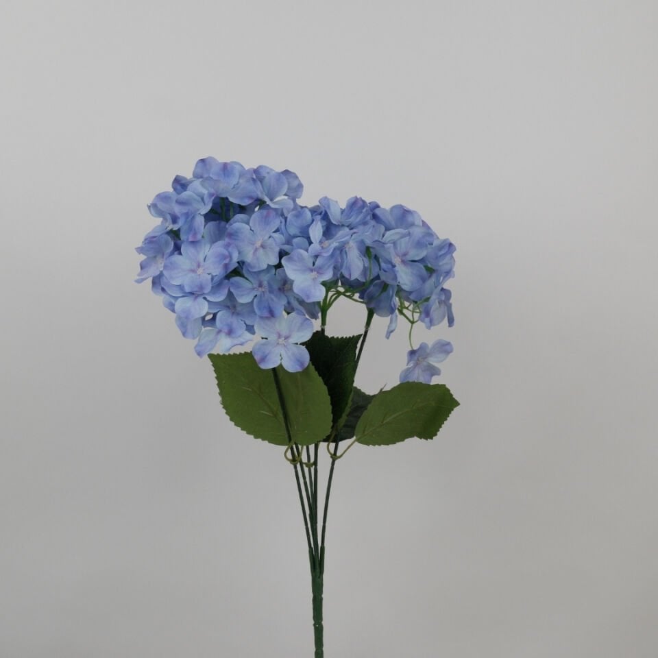 Yapay Lüx 5 Dallı Ortanca Demeti 45 cm Açık mavi