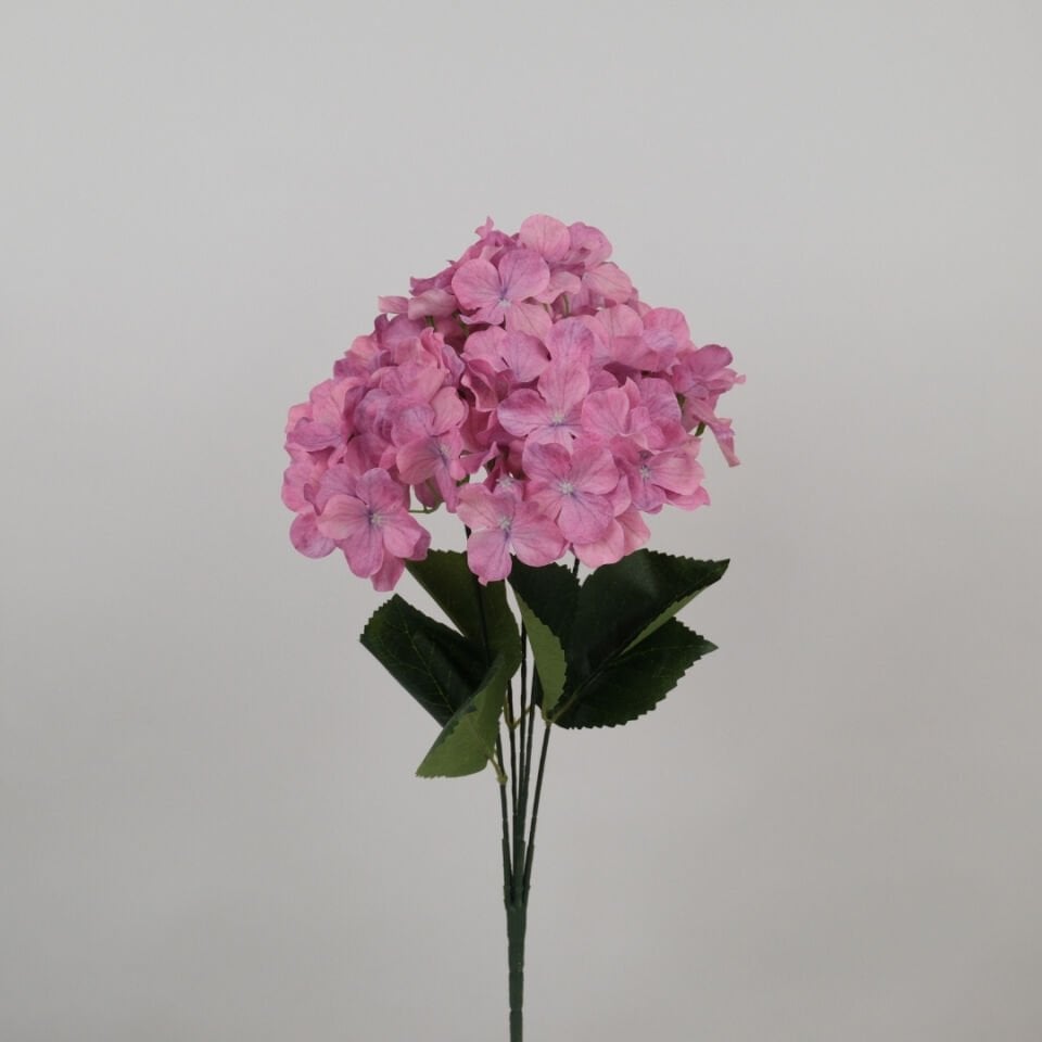 Yapay Lüx 5 Dallı Ortanca Demeti 45 cm Açık Pembe