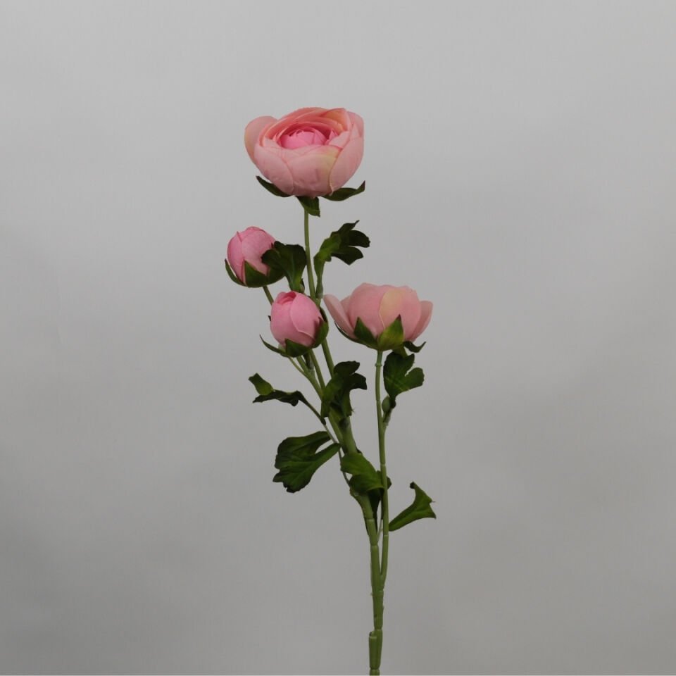 Yapay Uzun Dal 4lü Gül 63 cm Pudra Pembe