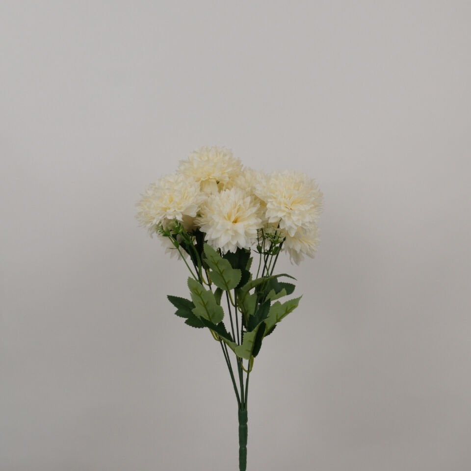 Yapay 7'li Krizantem Çiçeği 42 cm Beyaz