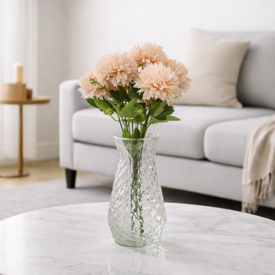 Yapay Pinnata Yıldız Çiçeği 42 cm Somon
