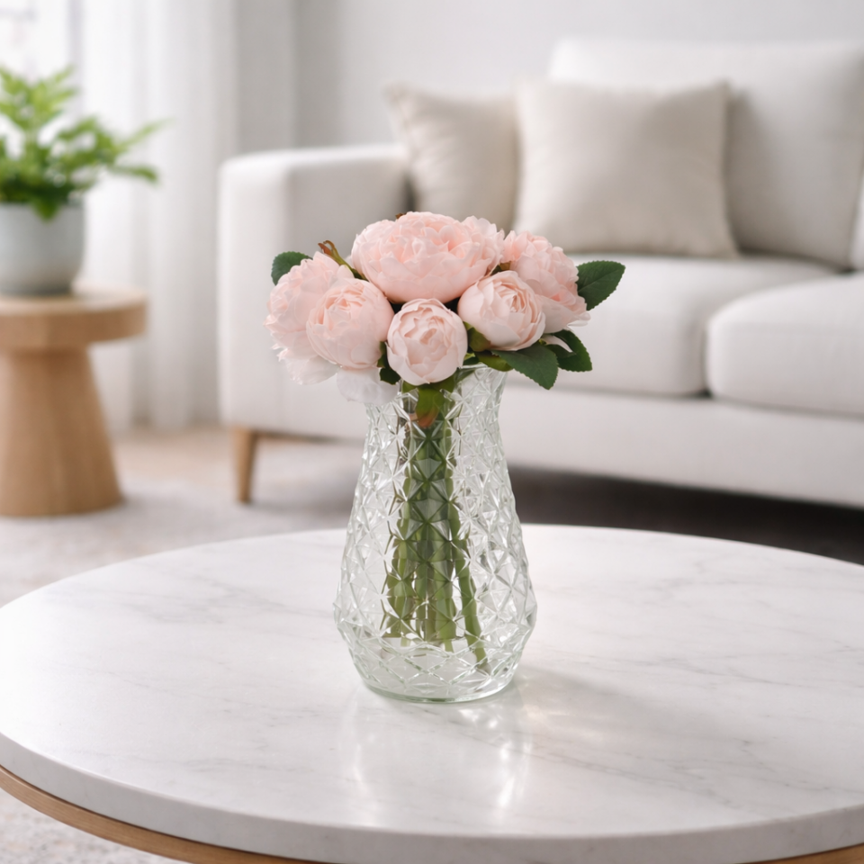 Yapay Lüx Tırtıklı 11li Erengül Buketi Toz Pembe