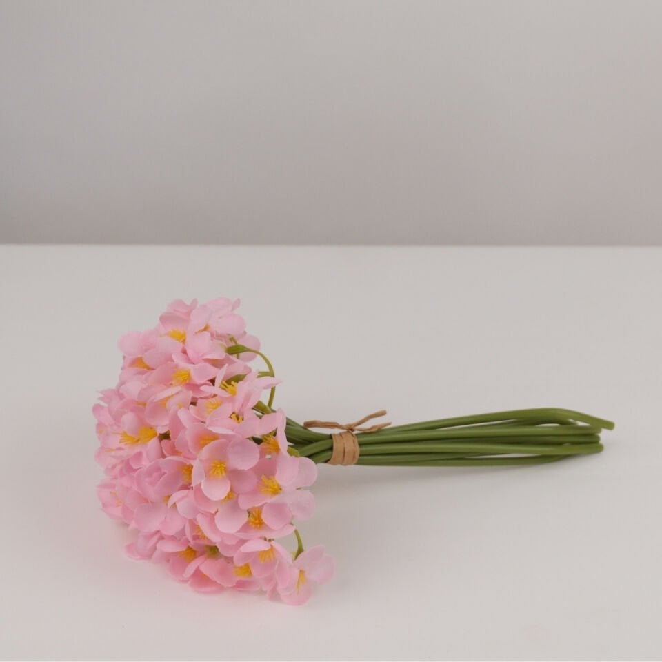 Kaliteli Yapay Mine Çiçekli Buket 26 cm Pembe