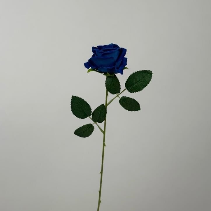 Yapay Kadife Gül Dalı 50 cm lacivert