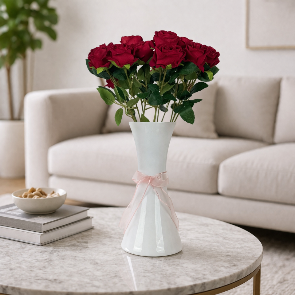 Yapay Kadife Gül Dalı 50 cm kırmızı