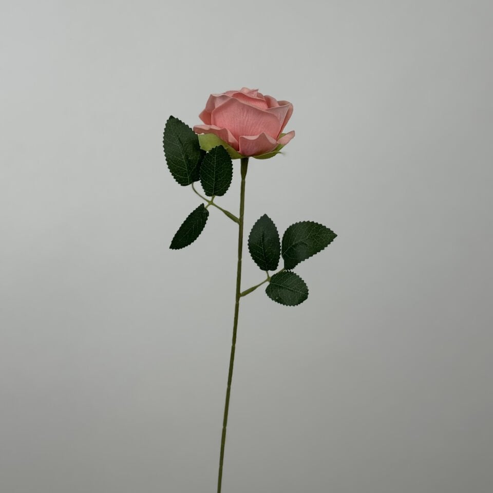 Yapay  Kadife Gül Dalı 50 cm Soft Pembe