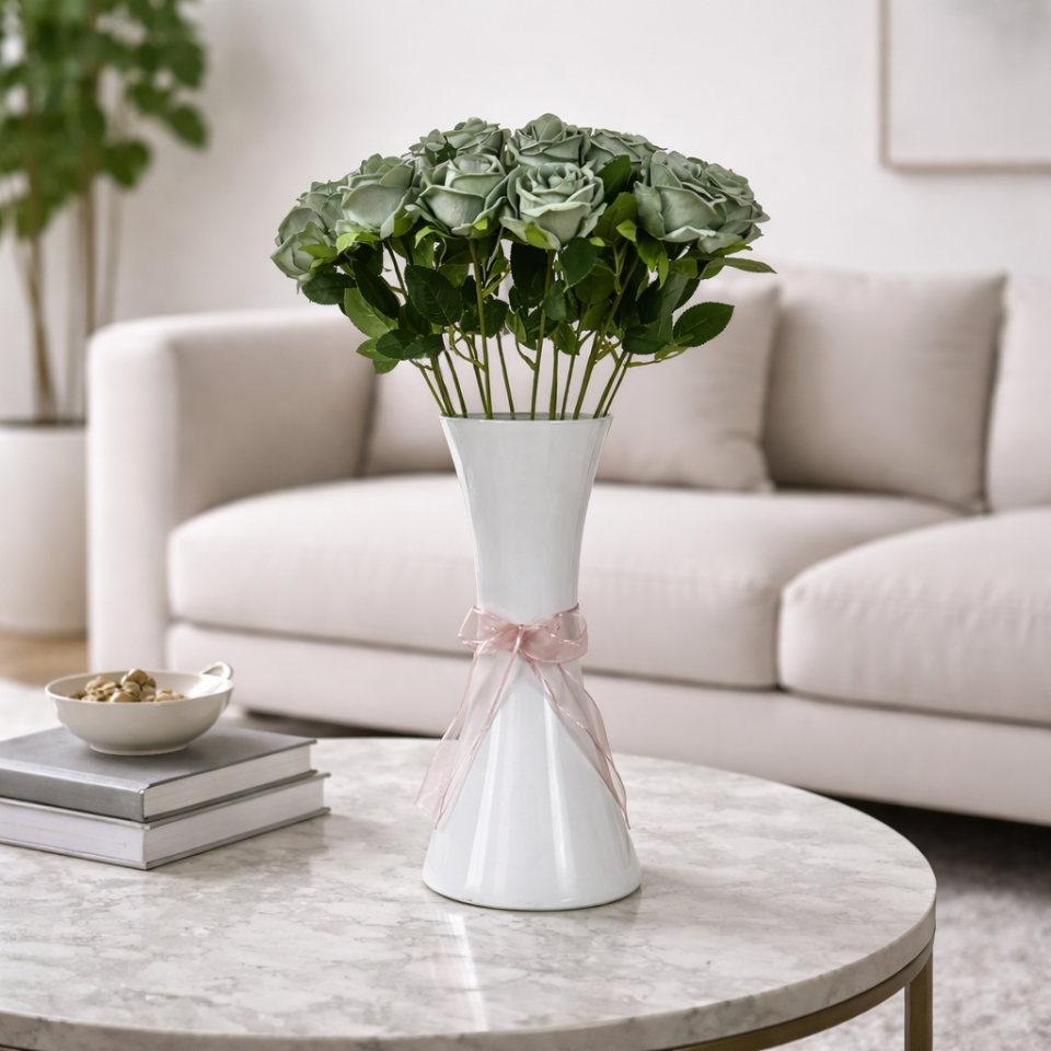 Yapay Kadife Gül Dalı 50 cm yeşil