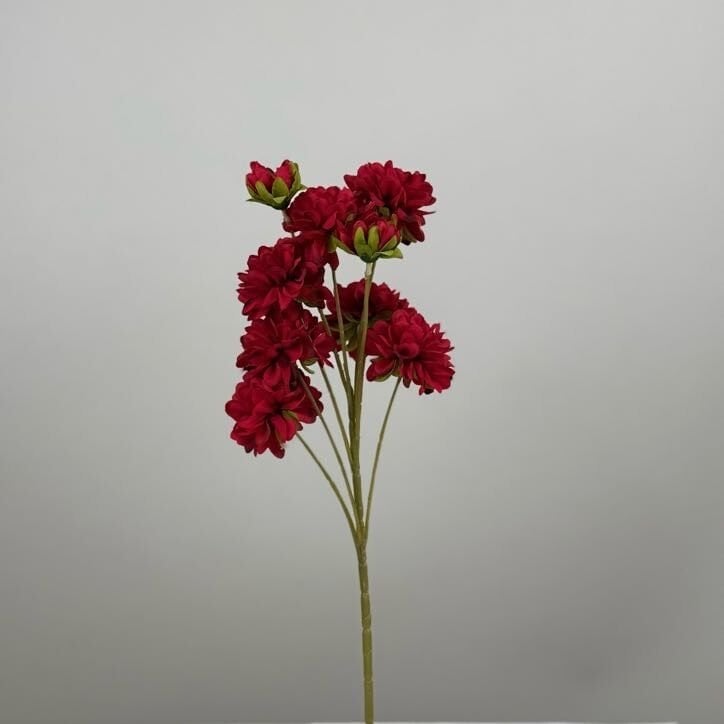 Yapay 9lu Kasımpatı Dalı 45 cm Kırmızı