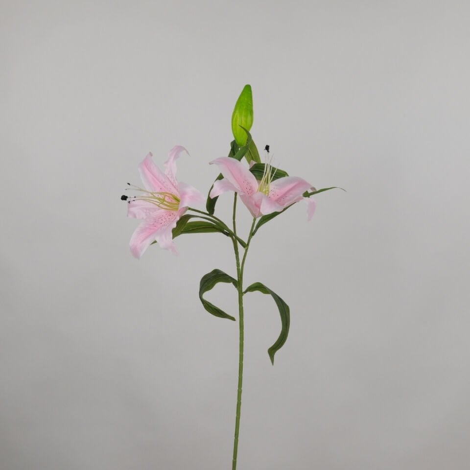 Uzun Dal Kaliteli Yapay Lilyum Zambak Çiçeği 70 cm Pembe