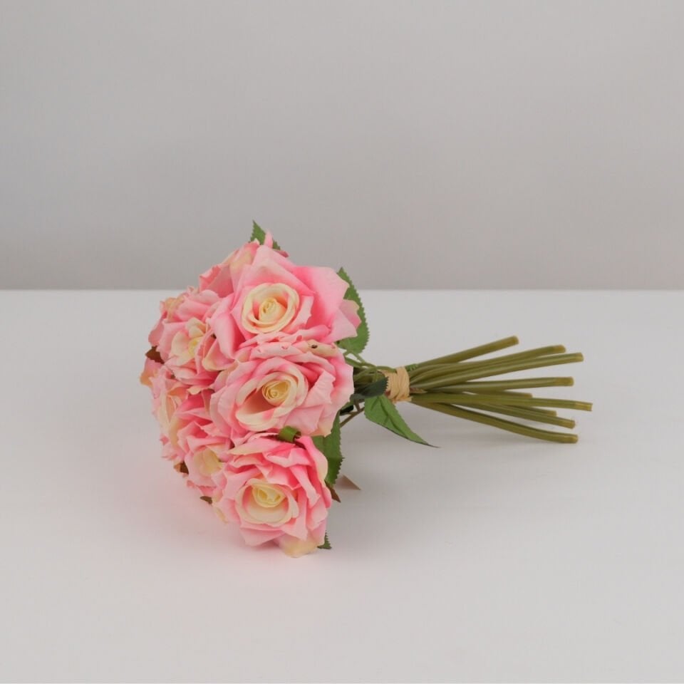 10lu Lüx Gul Demeti 25 cm Pembe-Krem