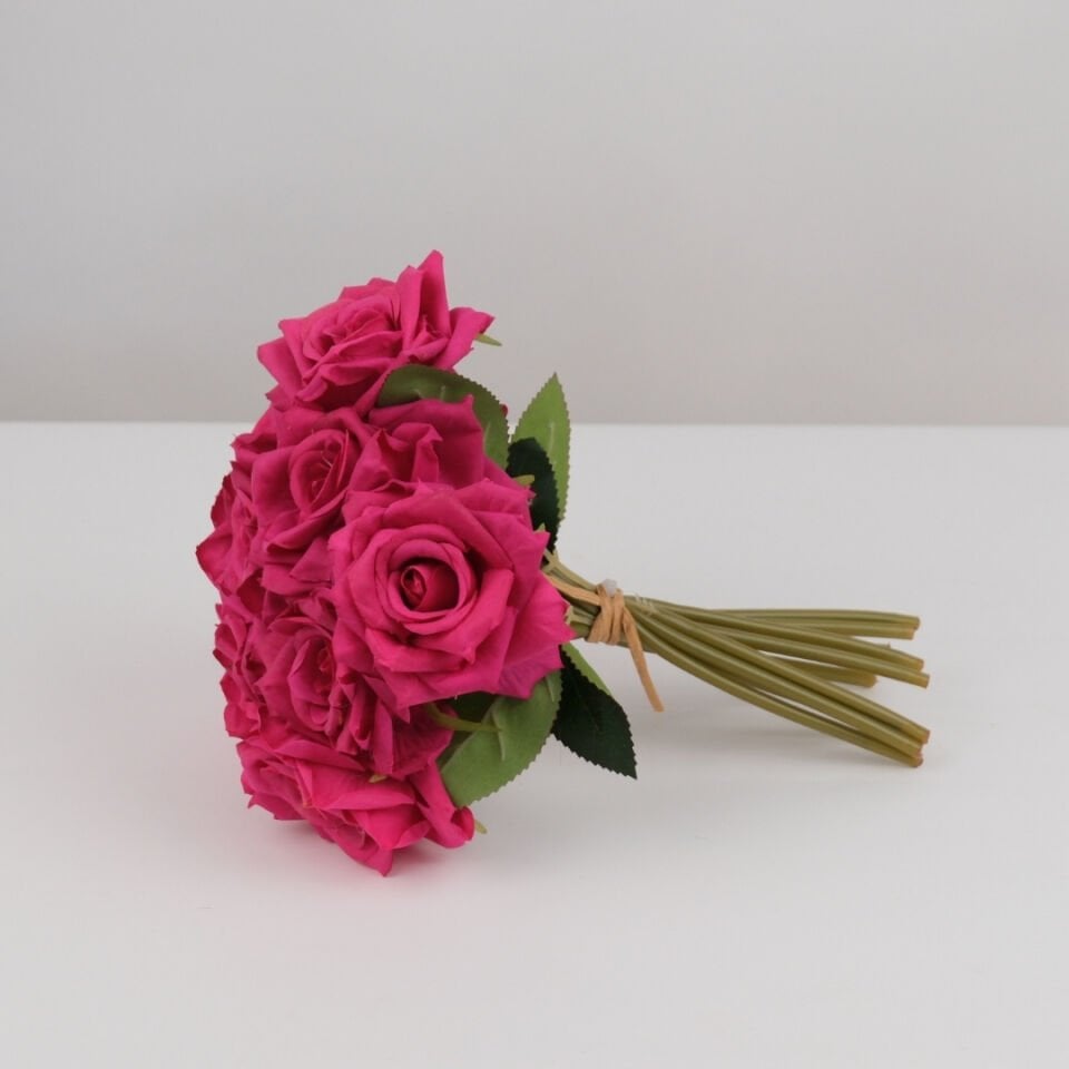 10lu Lüx Gul Demeti 25 cm Fuşya