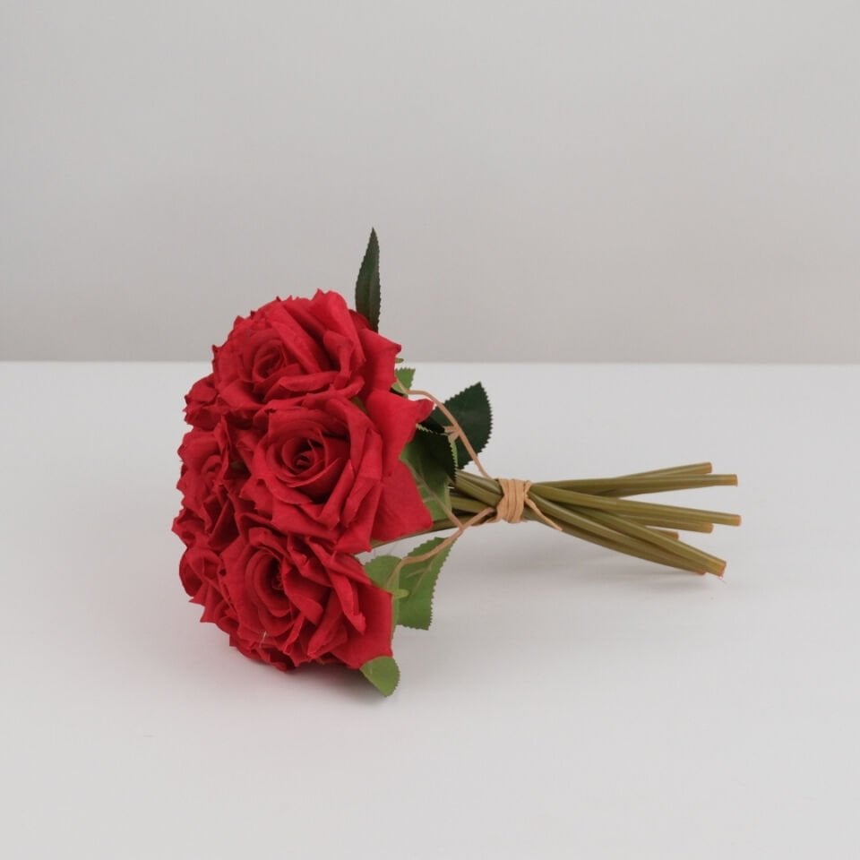 10lu Lüx Gul Demeti 25 cm  Kırmızı