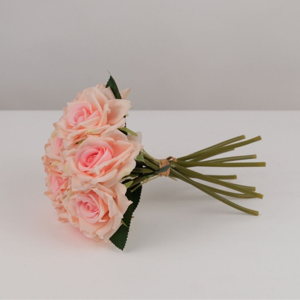 10lu Lüx Gul Demeti 25 cm  Krem detaylı Pembe