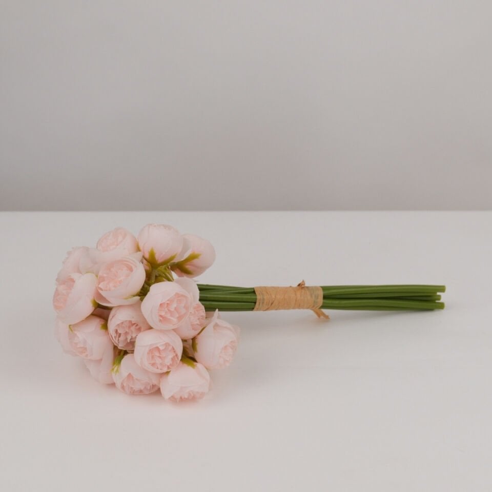 Yapay 27li Mini Kafa Erengül Demeti 30 cm Pembe