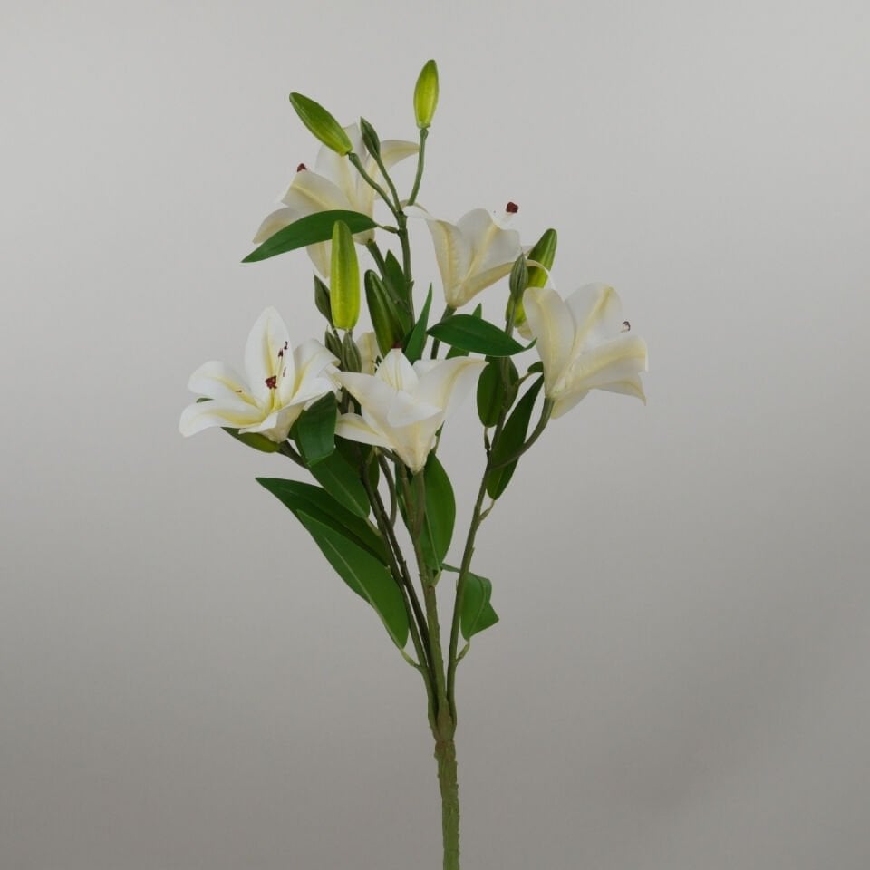 Yapay Çiçek Lüx Dev 6lı Vazo Lilyumu Buketi 60 cm Beyaz