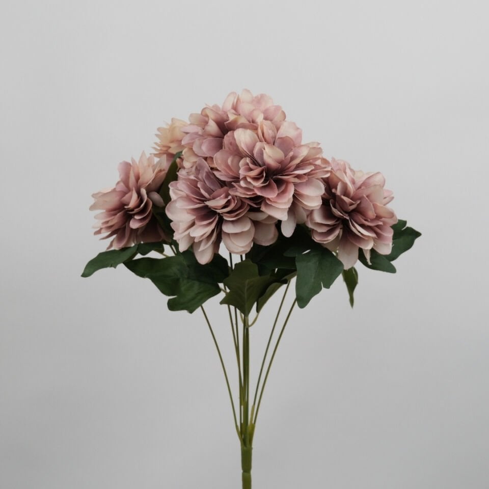 Yapay Çiçek 7li Dahlia Demeti 33 cm Kahverengi