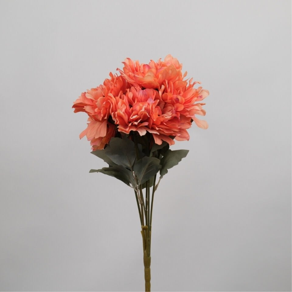 Yapay Çiçek 7li Dahlia Demeti 33 cm Turuncu