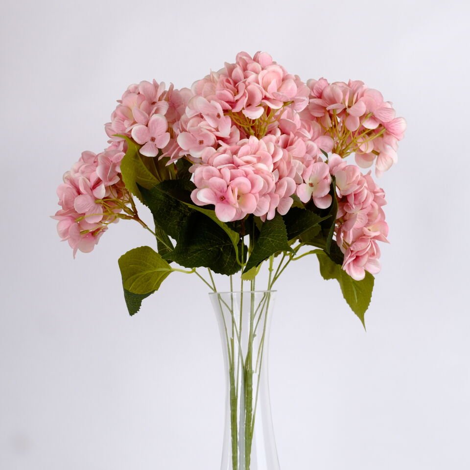 9 dallı uzun ortanca Soft pembe