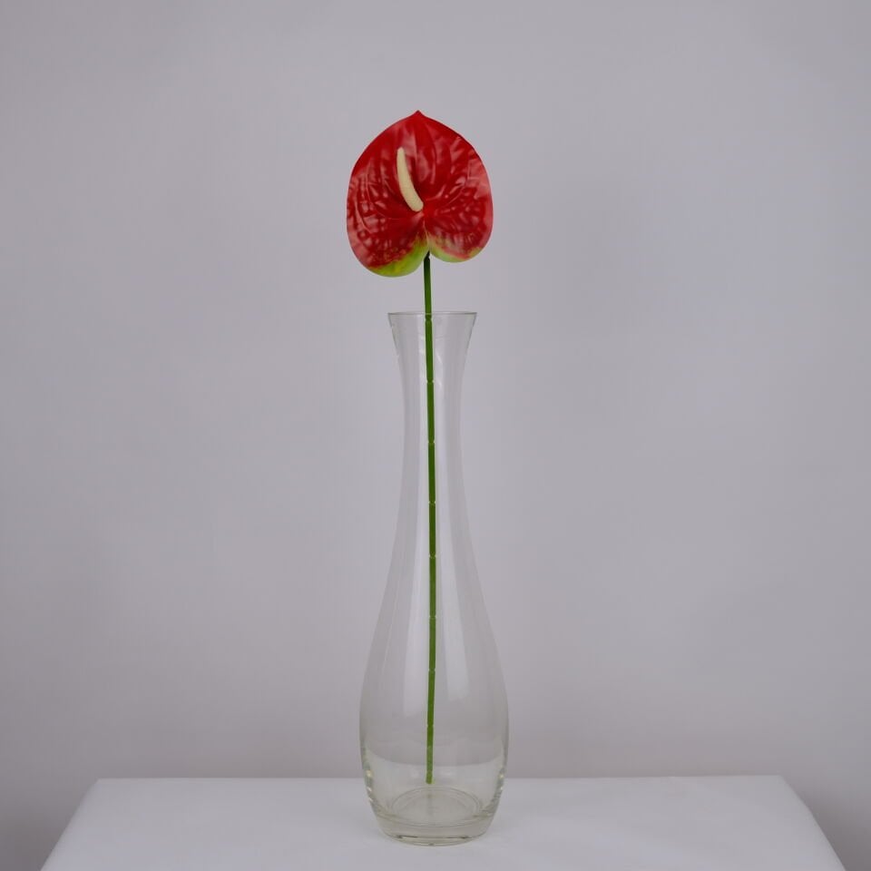 Yapay Islak Tekli Antoryum Dalı 60 cm Kırmızı-Yeşil detaylı