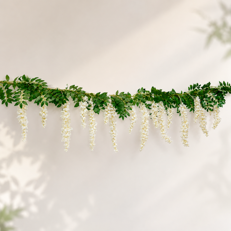 Yapay Sümbül Sarmaşık 2 Metre Beyaz