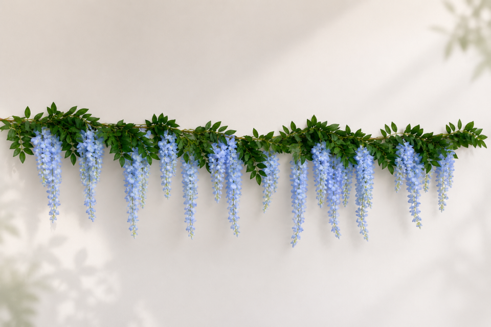 Yapay Sümbül Sarmaşık 2 Metre – 17 Çiçekli- Mavi