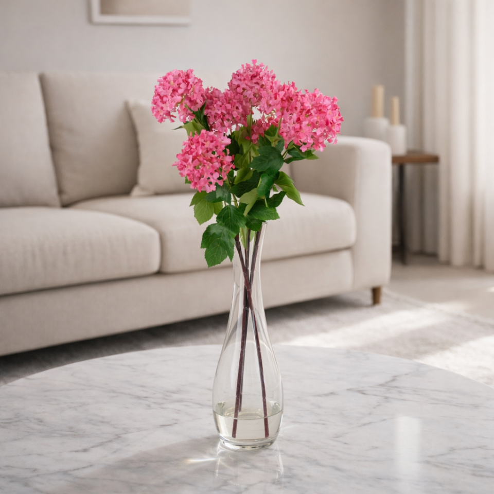 Yapay Lüx Uzun Dal Saçaklı Mine Çiçeği 65 cm Fuşya
