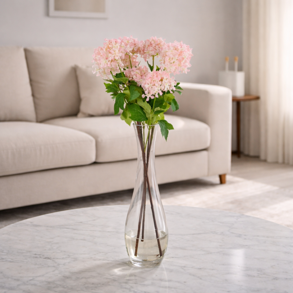 Yapay Lüx Uzun Dal Saçaklı Mine Çiçeği 65 cm Toz Pembe