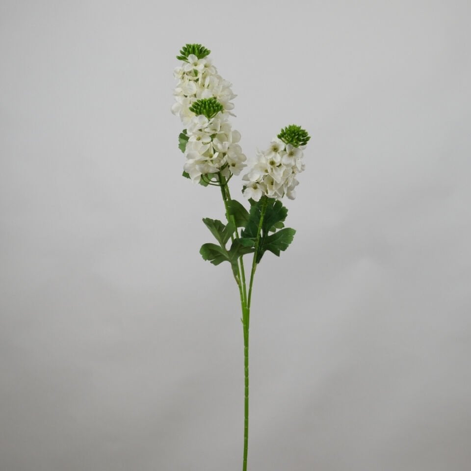 Yapay 3lü Sümbül Dalı 80 cm Beyaz