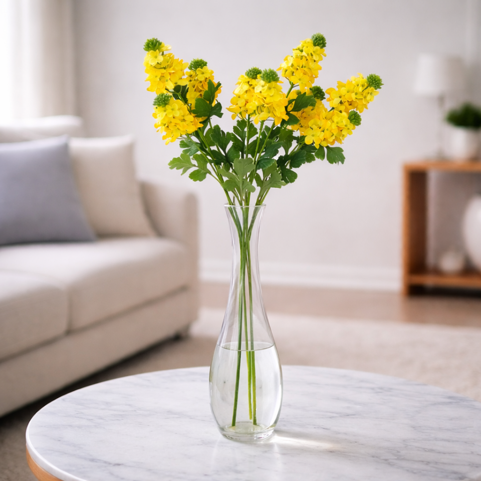 Yapay 3lü Sümbül Dalı 80 cm Sarı