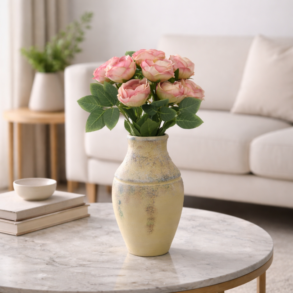 Yapay Çiçek 10 Dallı Catalina Rose 45 cm Pembe