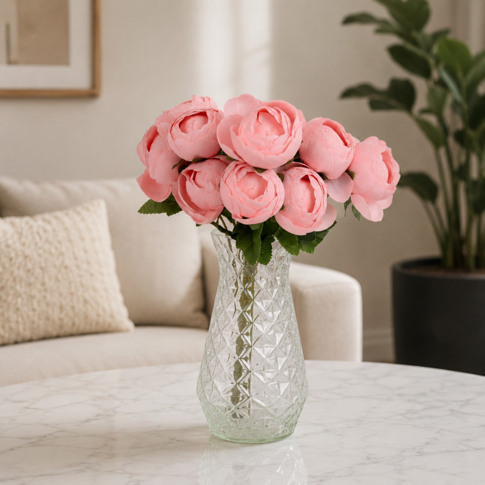 Yapay Çiçek 12li Şakayık Demeti 35 cm Pembe