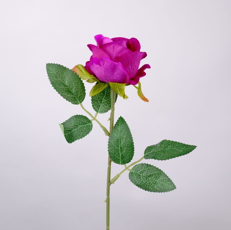 Yapay Kadife Gül Dalı 50 cm Fuşya