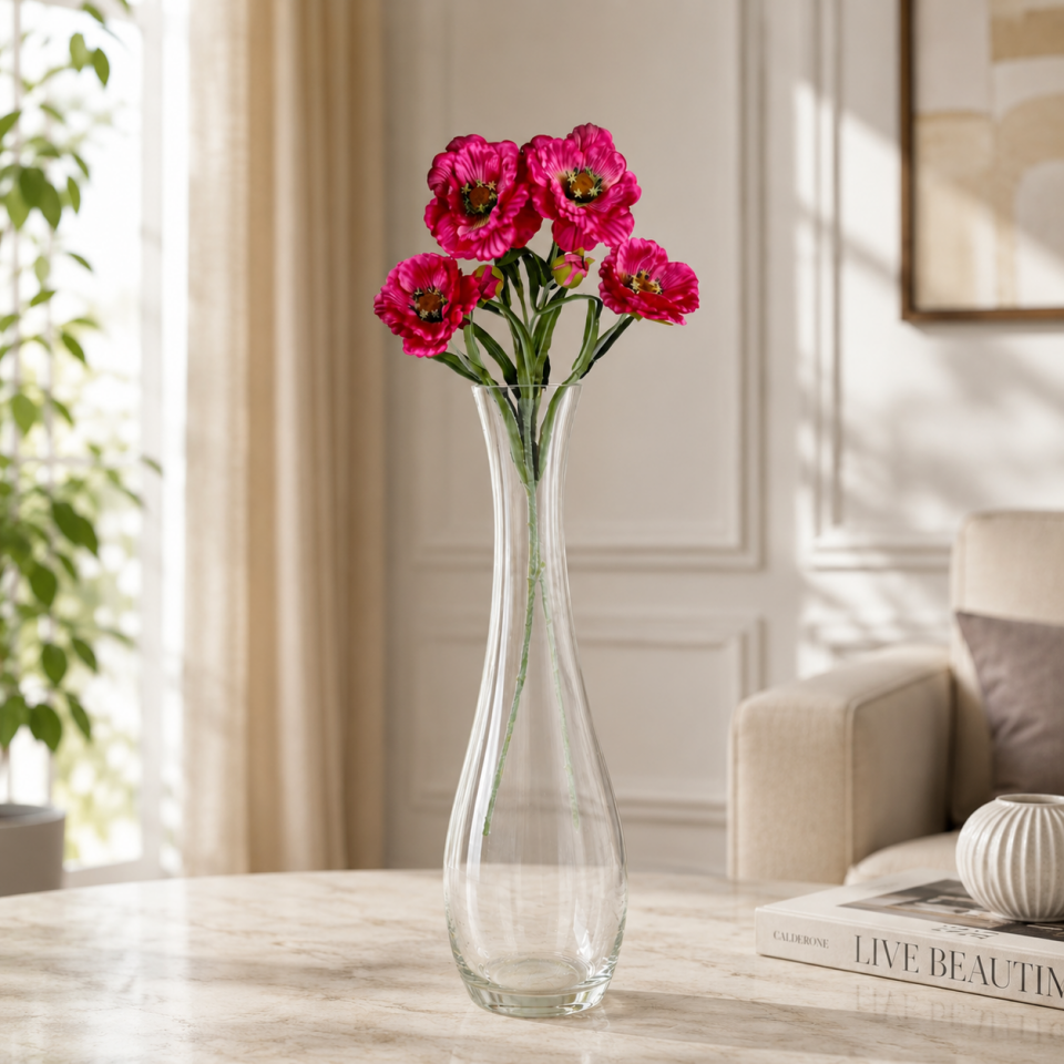 Yapay Premium Yumuşak Dokulu 3lü Arı Çiçeği Dalı 50 cm Pembe