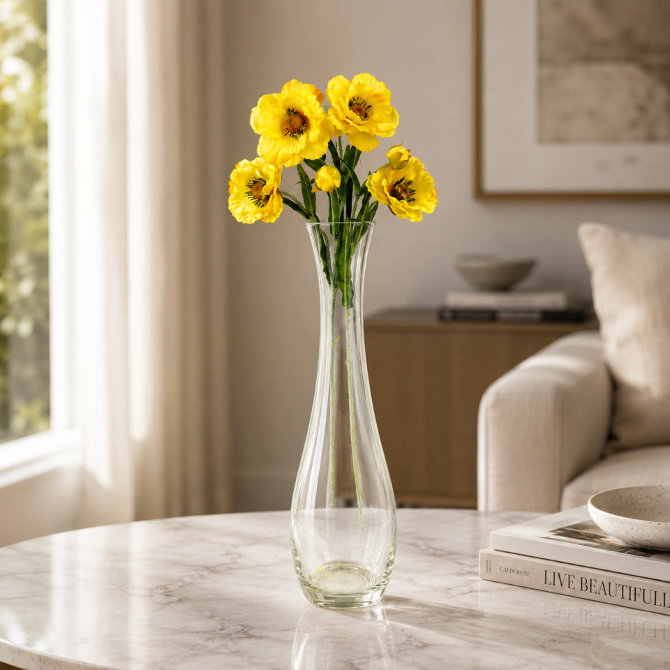 Yapay Premium Yumuşak Dokulu 3lü Arı Çiçeği Dalı 50 cm Sarı