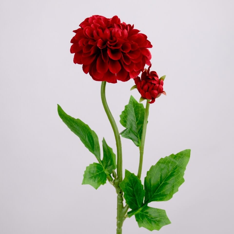 Yapay Çiçek Lüx Goncalı Zinnia Dalı 60 cm Bordo