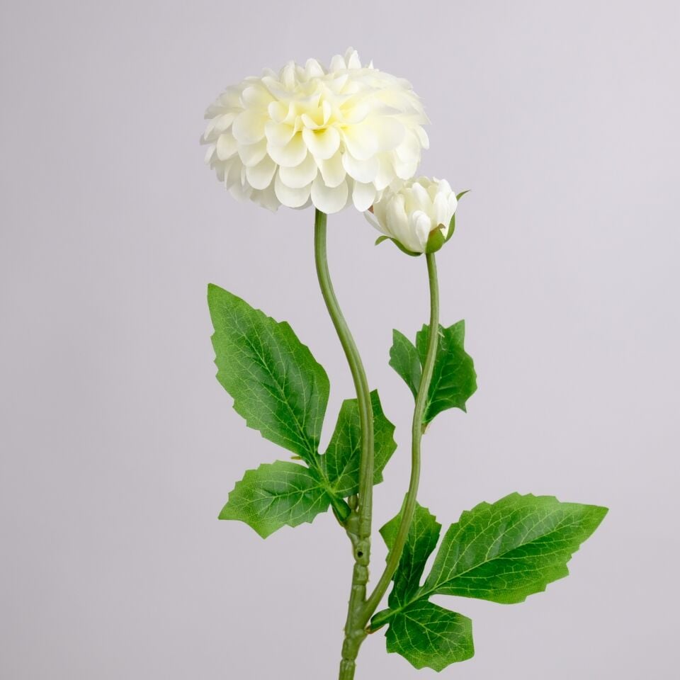Yapay Çiçek Lüx Goncalı Zinnia Dalı 60 cm Krem