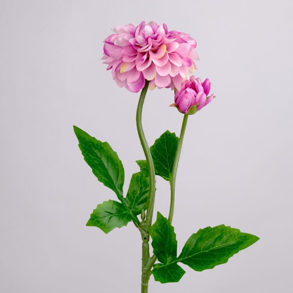 Yapay Çiçek Lüx Goncalı Zinnia Dalı 60 cm Pembe Krem