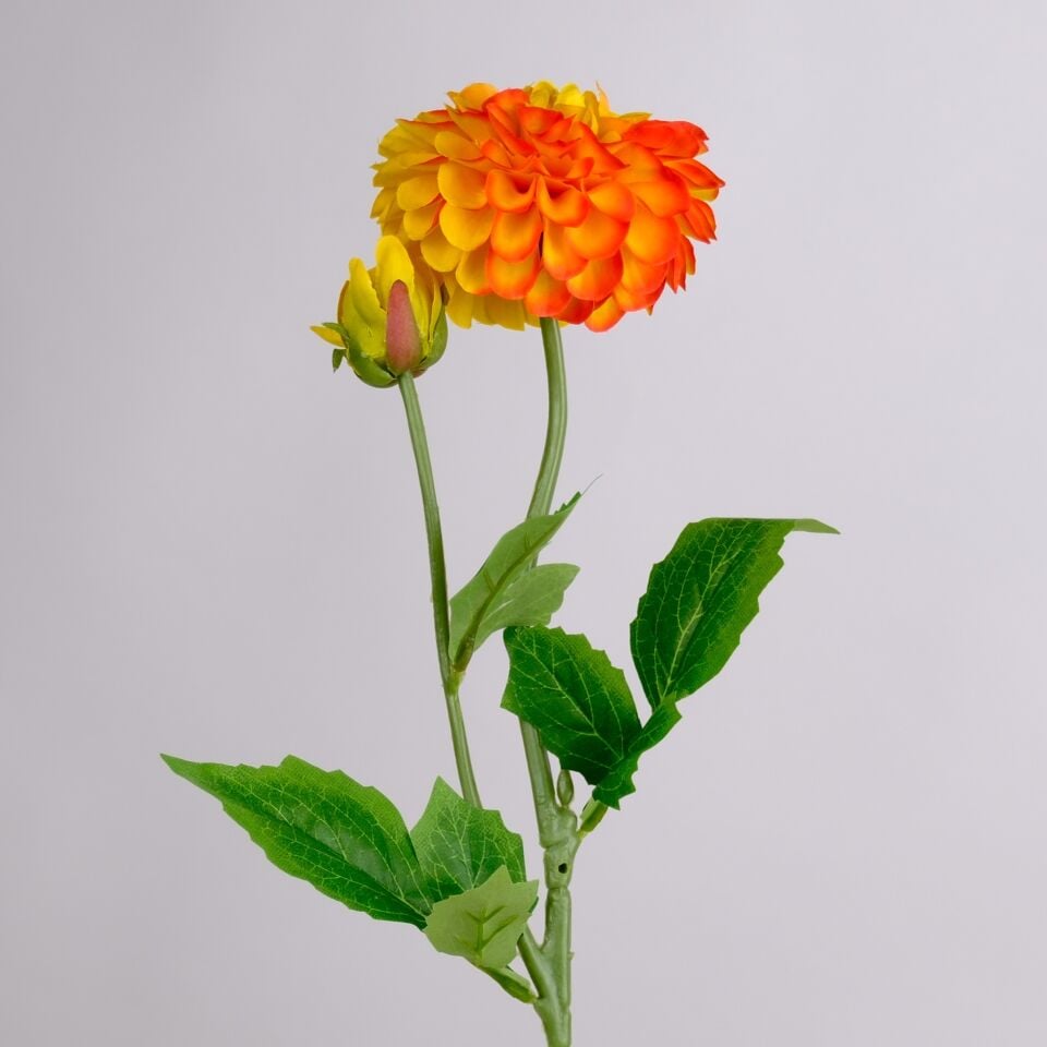 Yapay Çiçek Lüx Goncalı Zinnia Dalı 60 cm Sarı