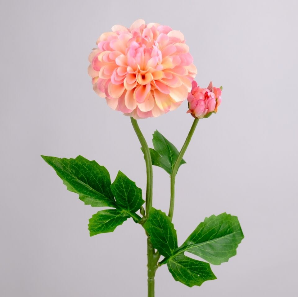 Yapay Çiçek Lüx Goncalı Zinnia Dalı 60 cm Somon Pembe