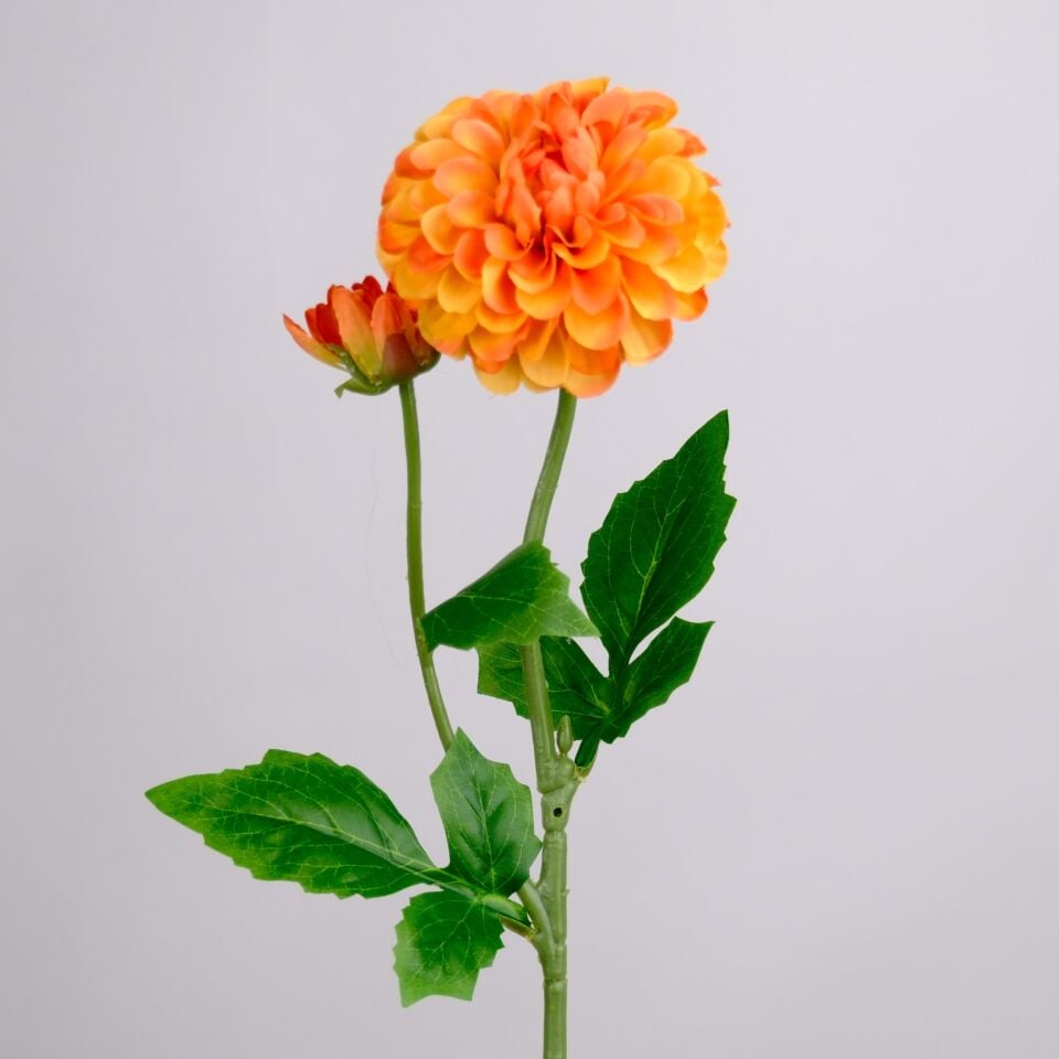 Yapay Çiçek Lüx Goncalı Zinnia Dalı 60 cm Turuncu