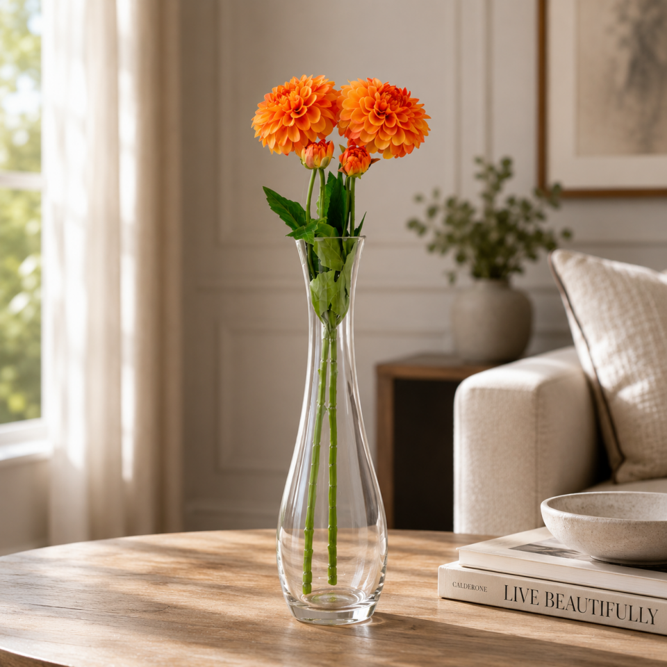 Yapay Çiçek Lüx Goncalı Zinnia Dalı 60 cm Turuncu