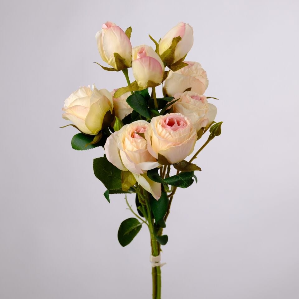 Yapay 9lu Kuru Gül Dalı 55 cm Somon