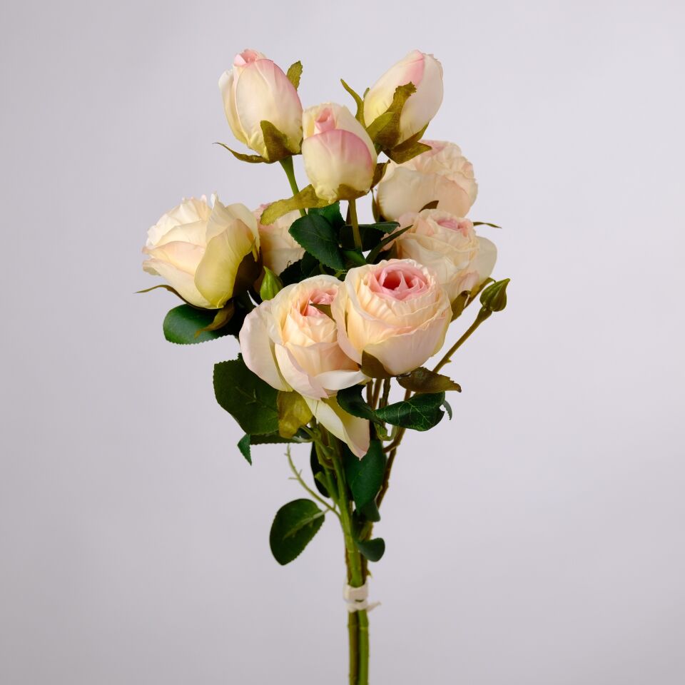 Yapay 9lu Kuru Gül Dalı 55 cm Somon