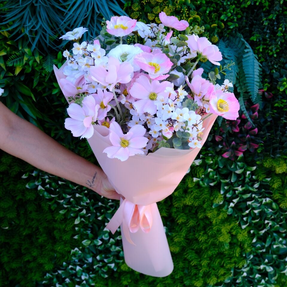 Pink Meadow - Yapay Çiçek Buketi