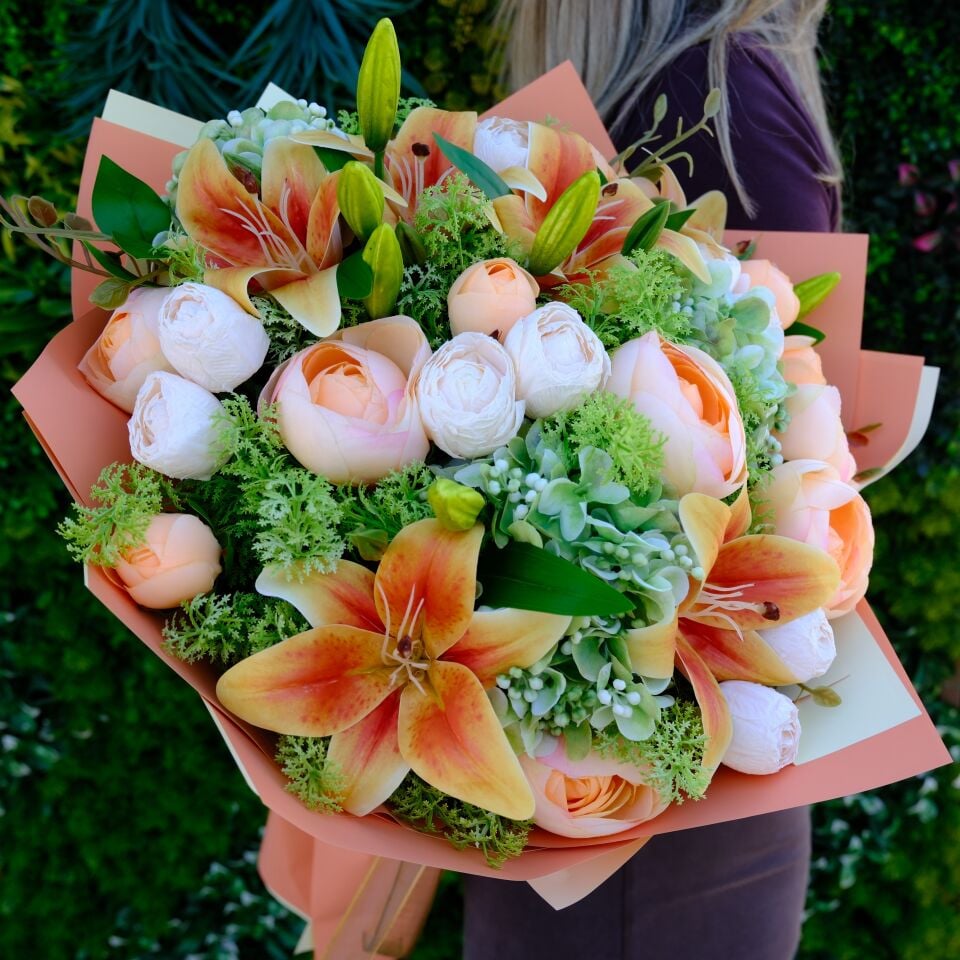Sunset Bloom - Yapay Çiçek Buketi