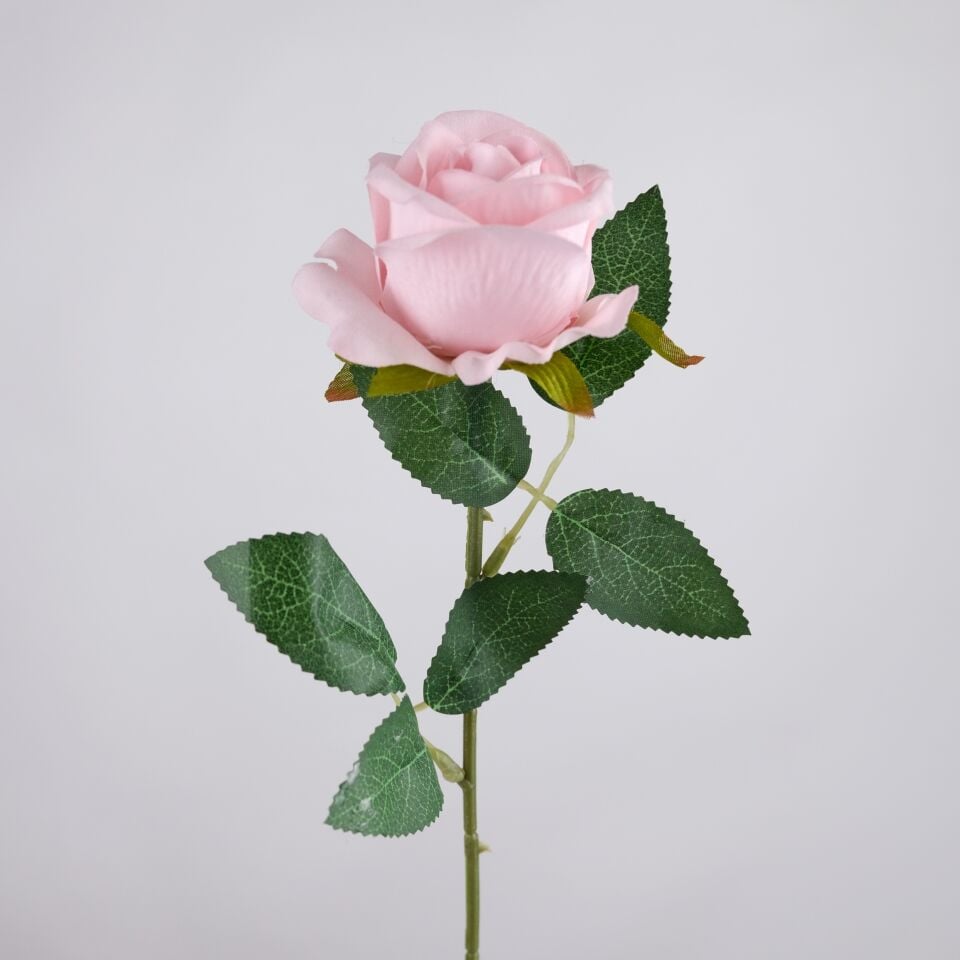 Yapay  Kadife Gül Dalı 50 cm Soft Pembe