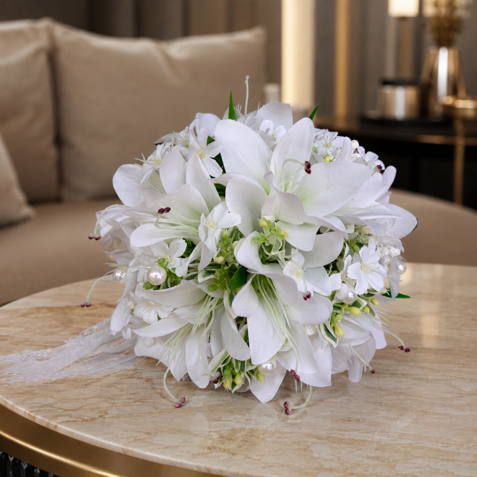 White Pearl - Yapay Gelin Buketi