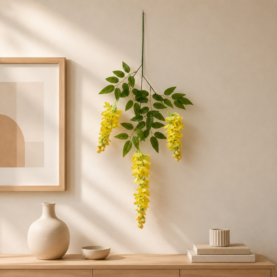 Yapay Çiçek Sarkan Lüx Akasya 90cm Sarı